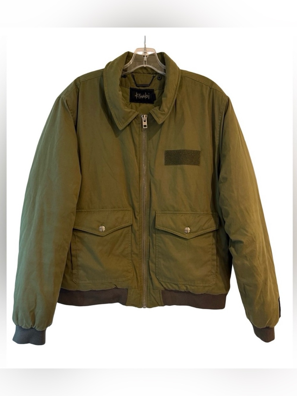 Ksubi Charter Khaki Bomber Jacket Cross Back Streetwear Large